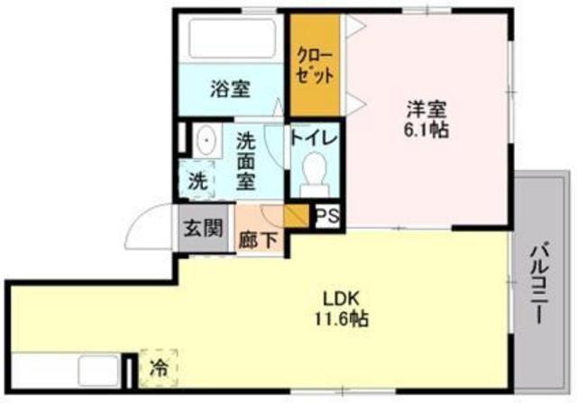 クラルテ(1LDK/3階)の間取り写真