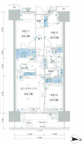 クレストシティ木場(3LDK/7階)の間取り写真