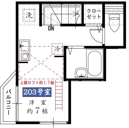 KANON新小岩(ワンルーム/2階)の間取り写真