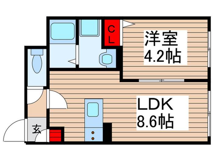 CROSTONE成増(1LDK/4階)の間取り写真