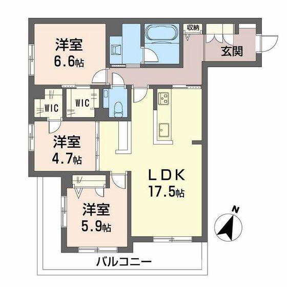ピアヌーラ翠(3LDK/2階)の間取り写真