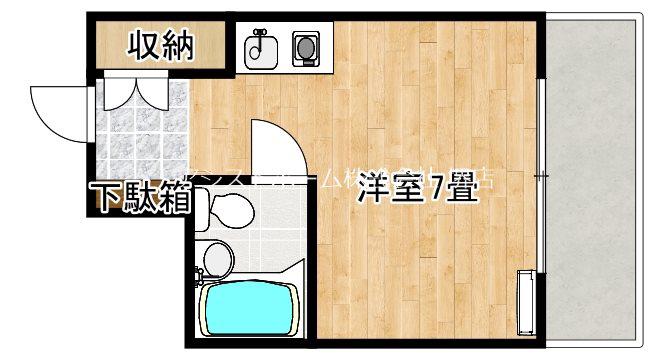 コーストサイド湊(ワンルーム/4階)の間取り写真