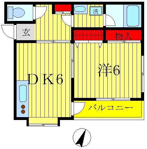 エスポワール堀切(1DK/3階)の間取り写真