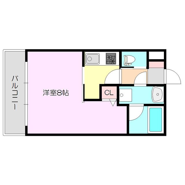 GROOVE西三国(1K/6階)の間取り写真