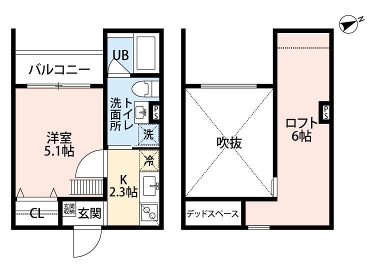 MAISON NOIRE(1K/2階)の間取り写真