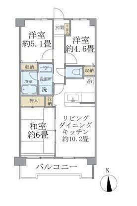 エマーレ保谷(3LDK/5階)の間取り写真