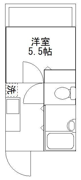 タミーハイツ(1K/4階)の間取り写真