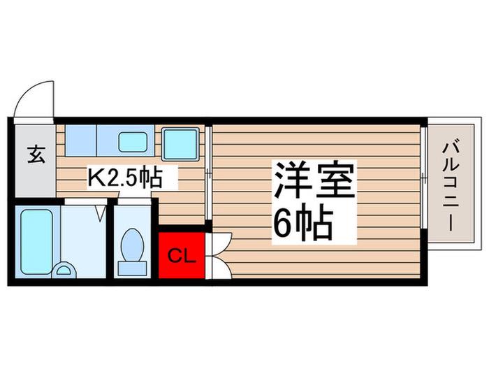 エミナンス8(1K/2階)の間取り写真