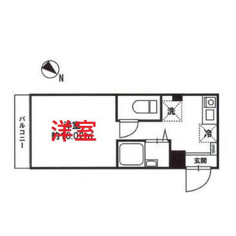 VILLA 上池台(1K/1階)の間取り写真