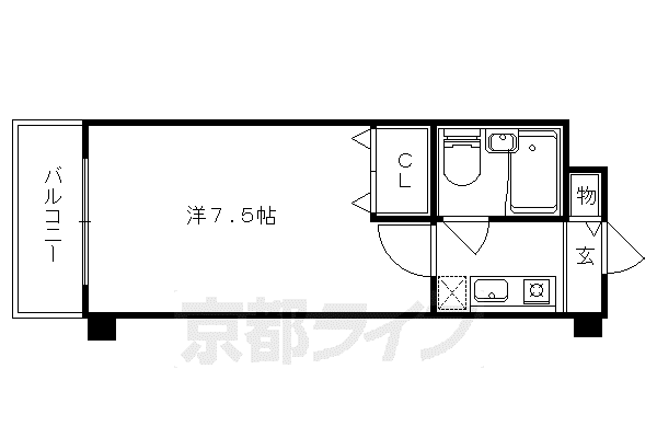 四ノ宮コート(1K/3階)の間取り写真