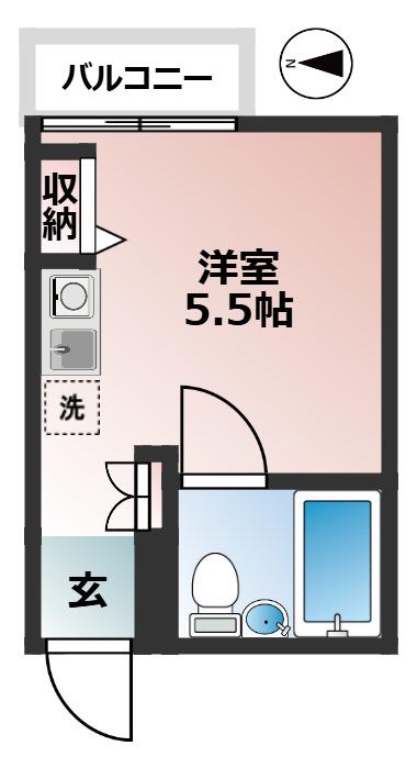 ミリオンコート学芸大学(ワンルーム/2階)の間取り写真