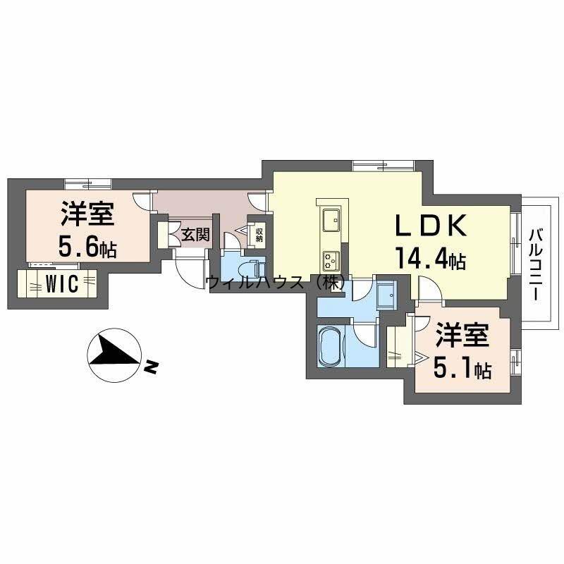 シャーメゾン 松永(2LDK/3階)の間取り写真