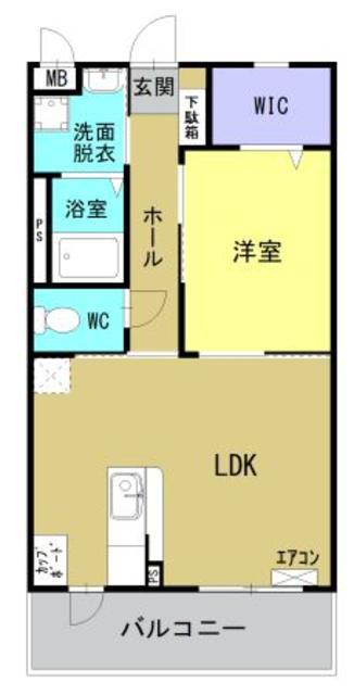 エリゼ南泉田(1LDK/4階)の間取り写真