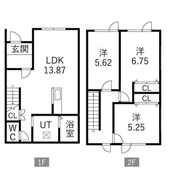 ソレイユ早来II(3LDK/1階)の間取り写真
