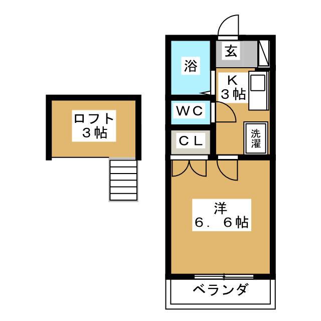 メイプルヒルズM・II(1K/2階)の間取り写真