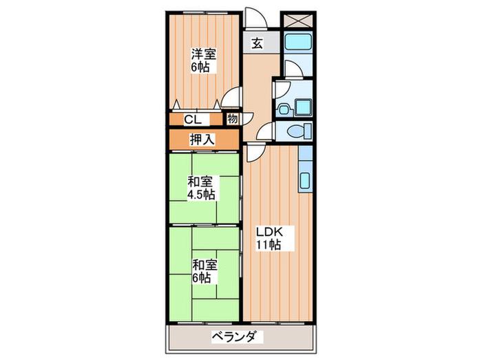アドラブール古川橋ウエスト(3LDK/5階)の間取り写真
