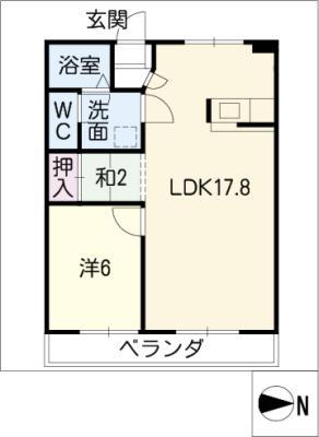 メゾンミズタ(1LDK/2階)の間取り写真