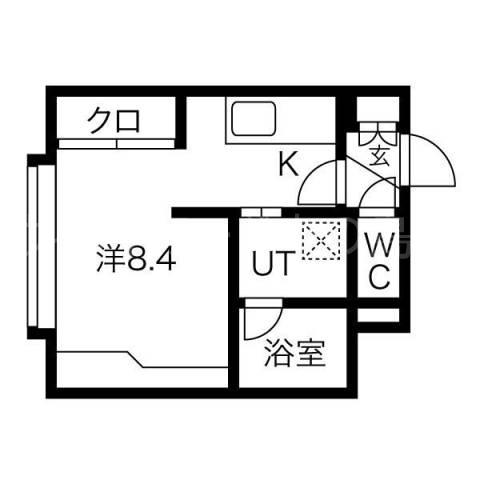 AUBE(1K/4階)の間取り写真