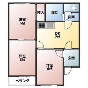 シャンピア馬乗(3DK/2階)の間取り写真