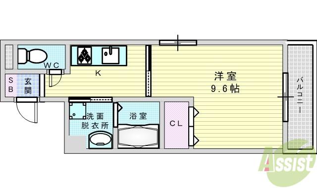 FOUR SEASONS瑞光(1K/1階)の間取り写真