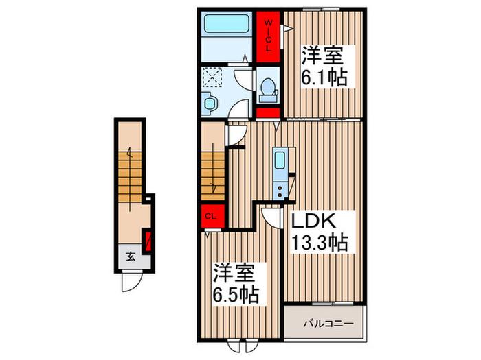 コーチェ(2LDK/2階)の間取り写真