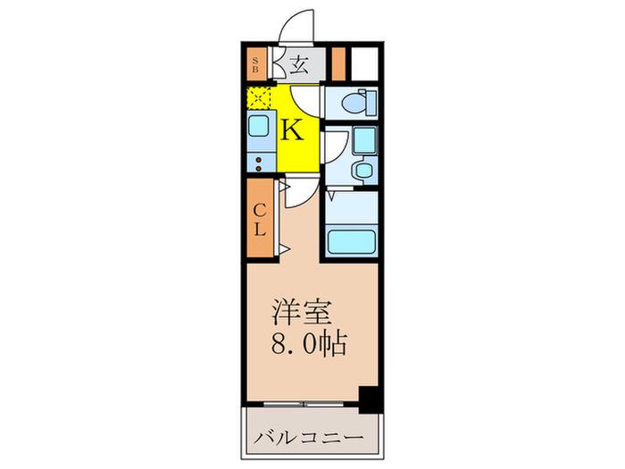 ネクステージ南金田(1K/4階)の間取り写真