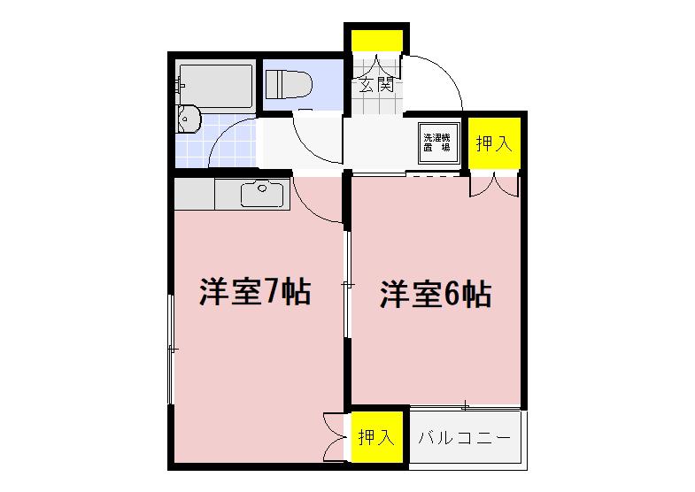 KM野田6(1DK/1階)の間取り写真