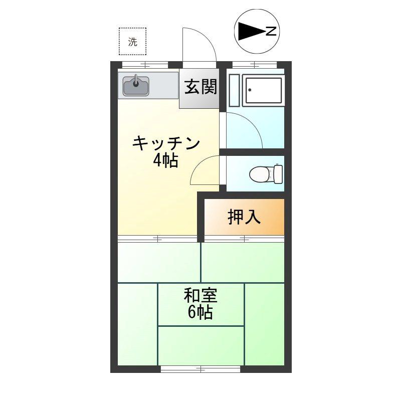 第三泉ハイツ(1K/2階)の間取り写真