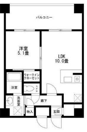 COMODO川崎(1LDK/7階)の間取り写真