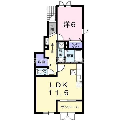 フォー シーズン(1LDK/1階)の間取り写真