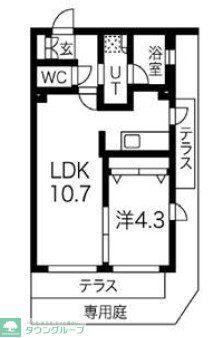 フィットエル阿佐ヶ谷(1LDK/1階)の間取り写真