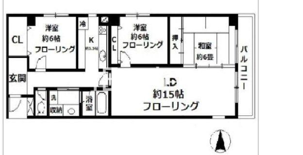 幕張台パークレジデンス(3LDK/2階)の間取り写真