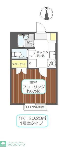 アルバ船堀(1K/2階)の間取り写真