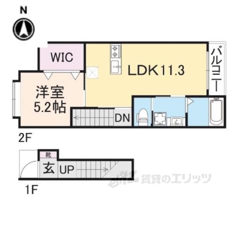 コントレイル(1LDK/2階)の間取り写真