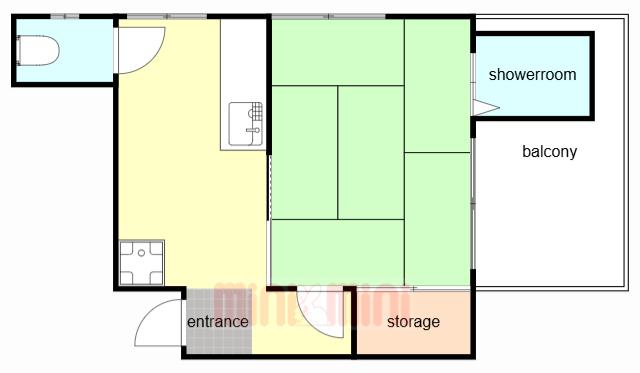 籔本マンション(1K/3階)の間取り写真