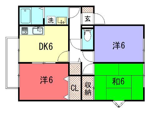 VERDE NERO KAMIGAMO(3DK/2階)の間取り写真