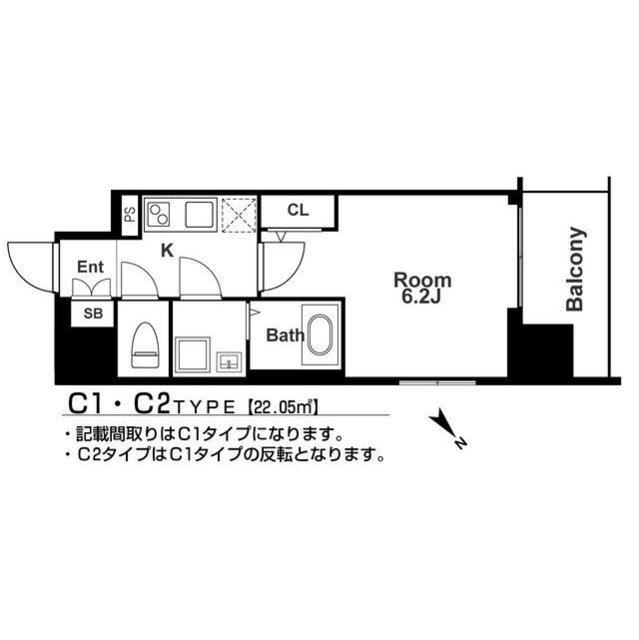 エスリード本町靱公園レジデンス(1K/4階)の間取り写真