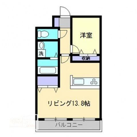 ウイングコート高松(1LDK/5階)の間取り写真