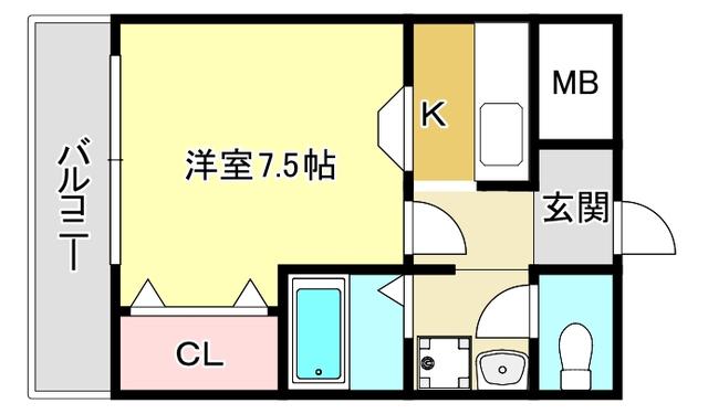 ニューノモトマンション(1K/3階)の間取り写真
