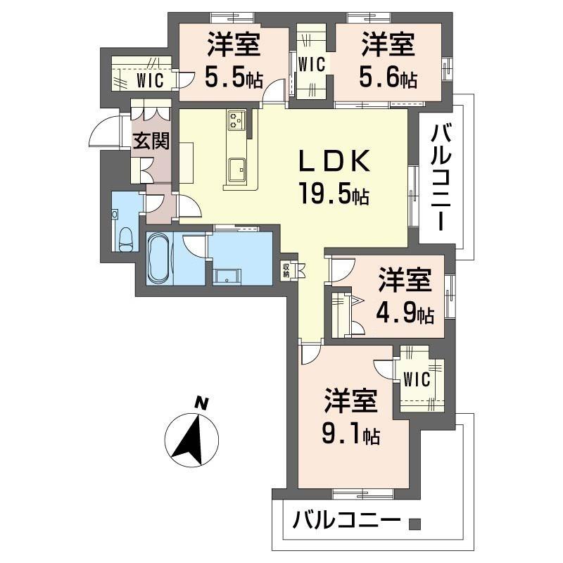 アルフェリーチェSHM(4LDK/2階)の間取り写真