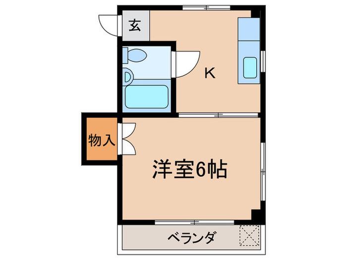 コーポ・シバタ(1K/2階)の間取り写真