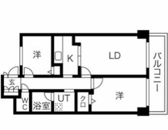 アーバンコート南烏山(2LDK/5階)の間取り写真