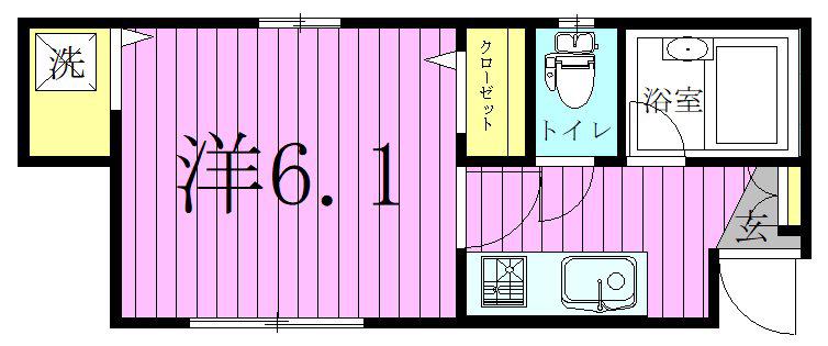 グランシャレー島根4(1K/1階)の間取り写真