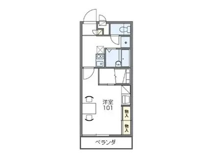 JR東北本線 須賀川駅 徒歩3分 3階建 築22年(1K/1階)の間取り写真