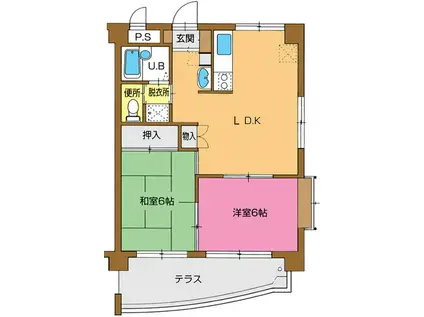 マンションイヅミ・I(2LDK/2階)の間取り写真