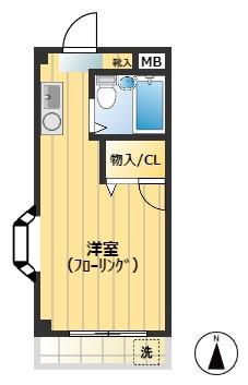 コーポ宮本(ワンルーム/2階)の間取り写真