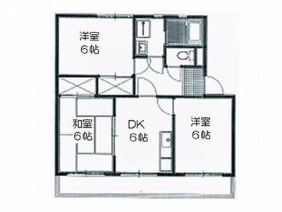 エスポワールフジC(3DK/2階)の間取り写真