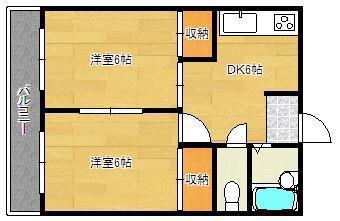シャトレ別院III(2DK/3階)の間取り写真