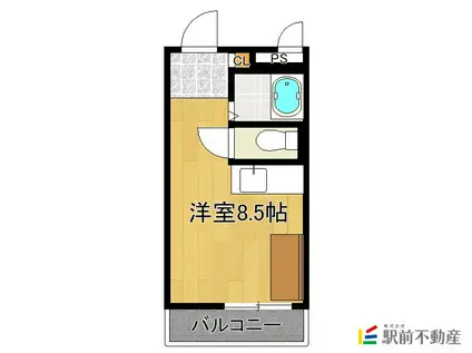 サンエイハイツ(ワンルーム/3階)の間取り写真