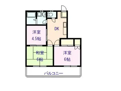 パリオ佐和晶大宮(3DK/3階)の間取り写真
